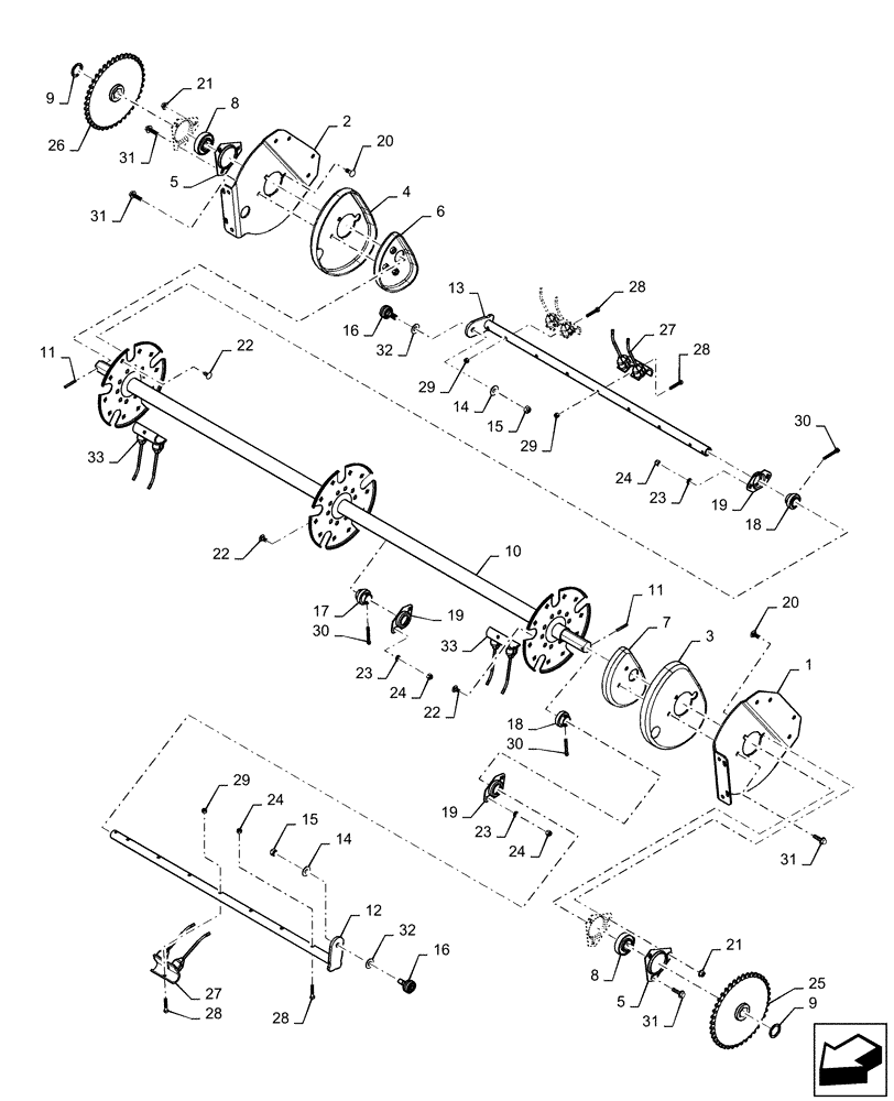 Схема запчастей Case IH RB455 - (60.220.BG[06]) - VAR - 726918, 726989 - 1.8M REEL ASSEMBLY, 5-BAR WITH RUBBER MOUNTED TINES (60) - PRODUCT FEEDING