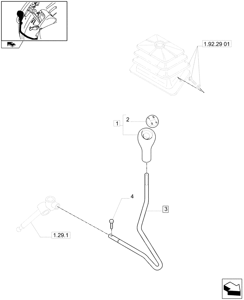 Схема запчастей Case IH FARMALL 75N - (1.92.29/04[01A]) - 16X16 HYDR. TRANSM. WITH SYNCHRO GEARS AND POWER SHUTTLE - SHIFTING CONTROLS - BEGIN YR 26-JUN-2012 (VAR.330118 / 743508; VAR.332271) (10) - OPERATORS PLATFORM/CAB