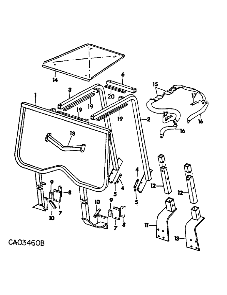 Схема запчастей Case IH 674 - (13-09) - SUPERSTRUCTURE, PROTECTIVE FRAME (05) - SUPERSTRUCTURE