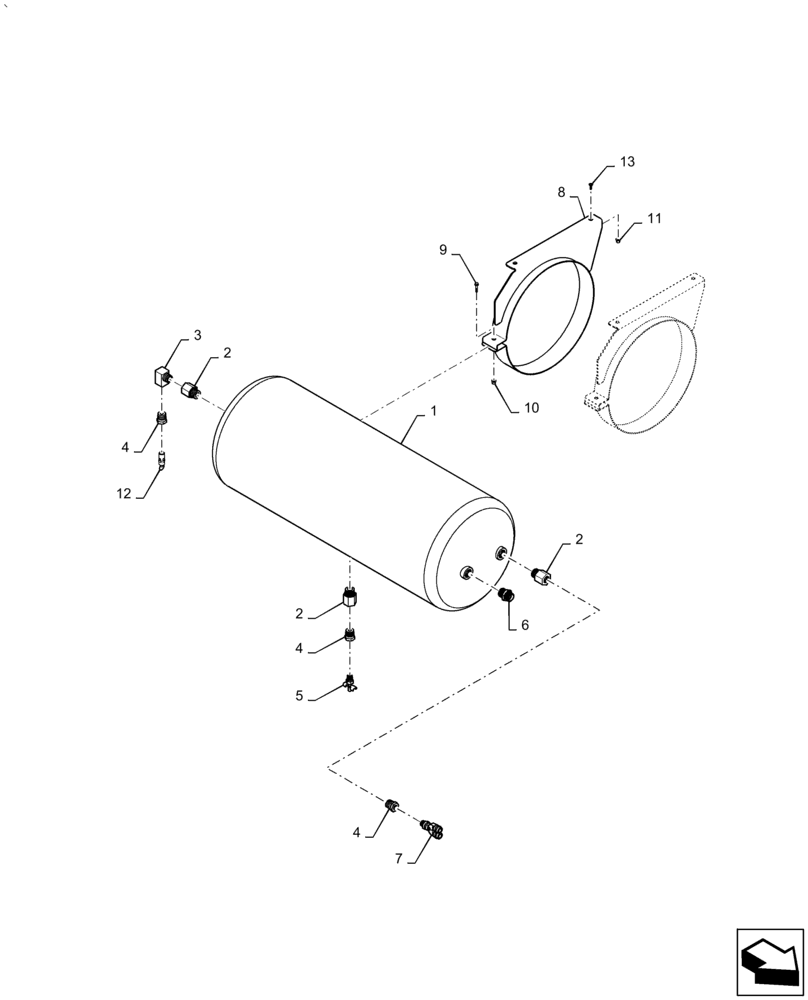 Схема запчастей Case IH AF4088 - (10.450.AF) - AIR COMPRESSOR TANK (10) - ENGINE