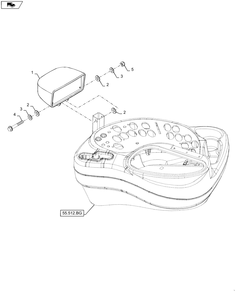 Схема запчастей Case IH WD2504 - (55.520.AX[01]) - DISPLAY, STANDARD , LINE (55) - ELECTRICAL SYSTEMS