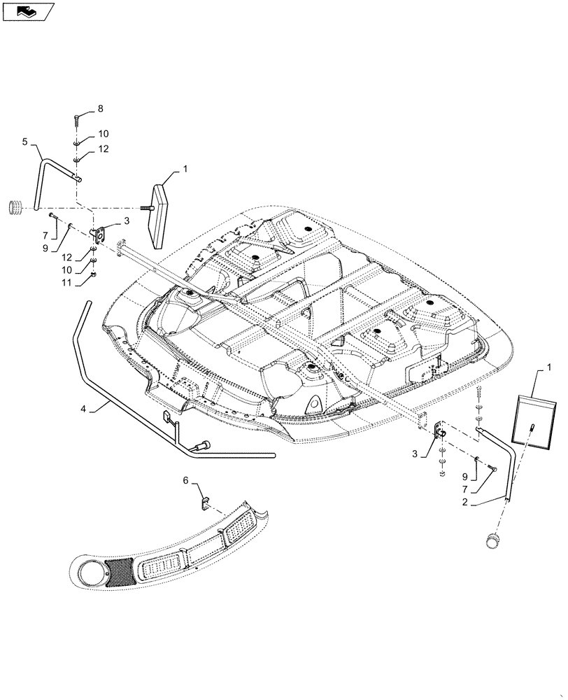 Схема запчастей Case IH WD1204 - (90.118.BM[02]) - MIRROR, STANDARD (90) - PLATFORM, CAB, BODYWORK AND DECALS
