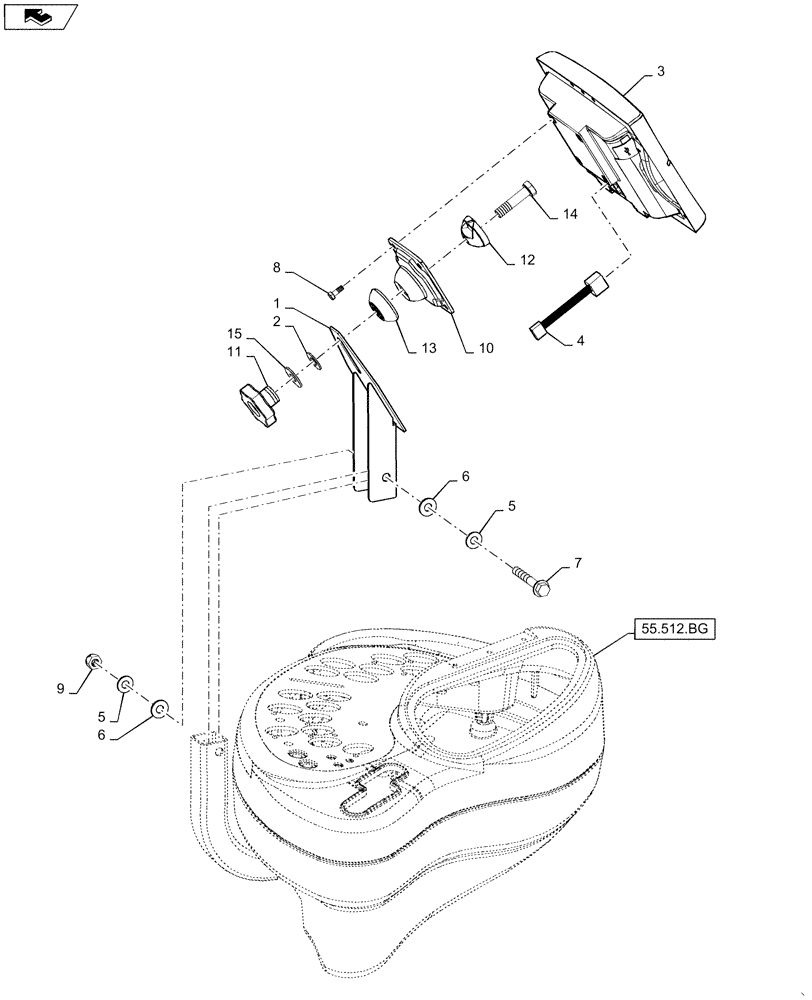 Схема запчастей Case IH WD2504 - (55.520.AX[02]) - DISPLAY, DELUXE (55) - ELECTRICAL SYSTEMS