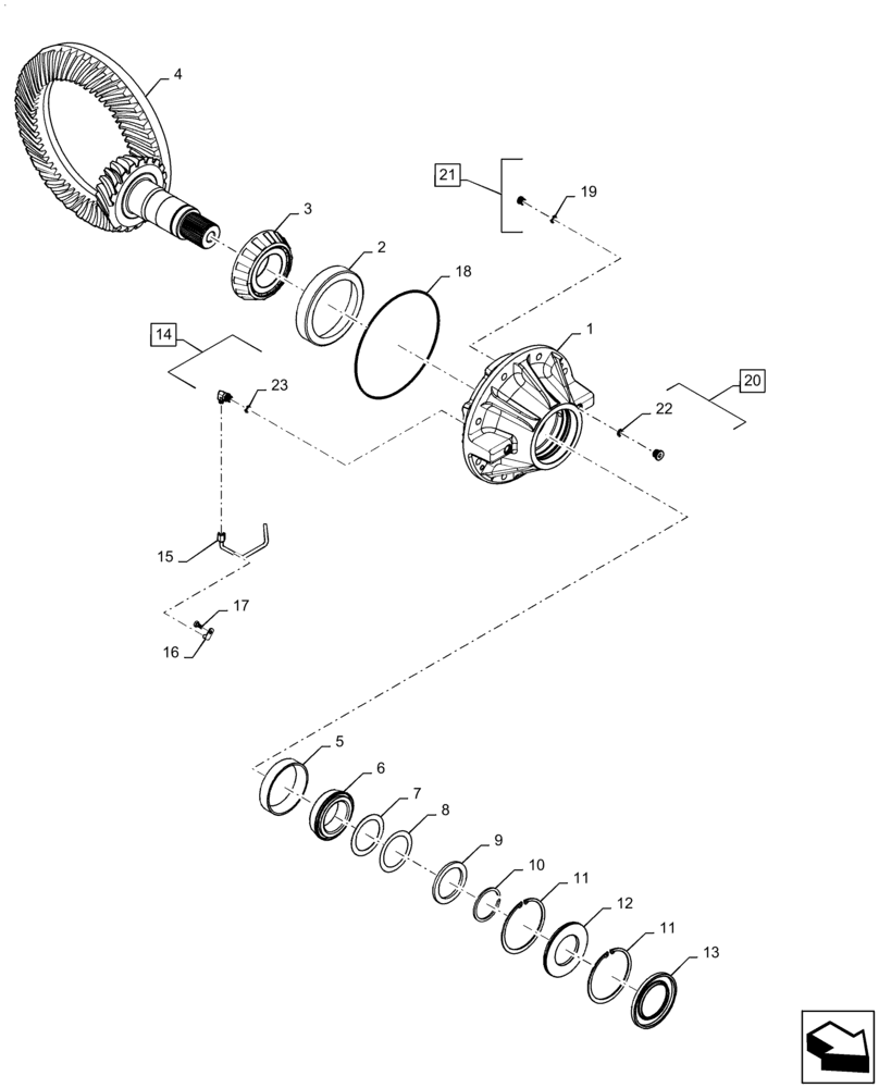 Схема запчастей Case IH STEIGER 540 - (25.102.AB) - FRONT PINION SHAFT (25) - FRONT AXLE SYSTEM