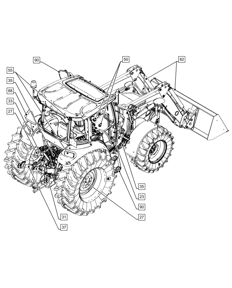 Схема запчастей Case IH FARMALL 115C - (00.000.00[02]) - PICTORIAL INDEX - MAIN SECTIONS (00) - GENERAL & PICTORIAL INDEX