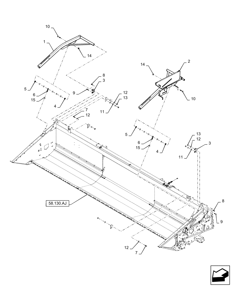 Схема запчастей Case IH 2060-17 - (58.101.AQ) - REEL ARM, 17FT (58) - ATTACHMENTS/HEADERS