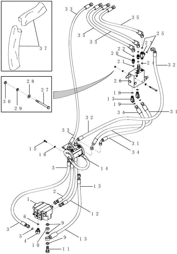 Схема запчастей Case IH LX162 - (08-09) - HYDRAULICS - 2 FUNCTION WITH ONE LEVER QUICK CONNECT WITH HYDRAULIC SELF-LEVELING (08) - HYDRAULICS