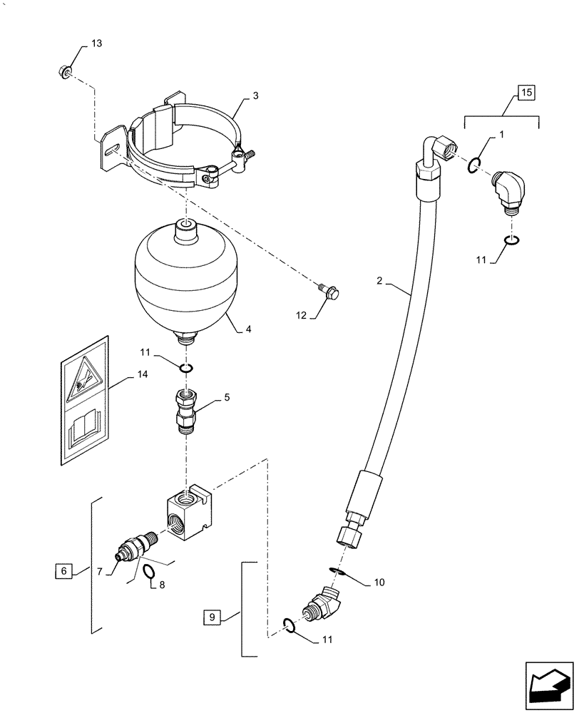 Схема запчастей Case IH AF4077 - (35.357.AA) - ACCUMULATOR, MOUNTING AND SYSTEM (35) - HYDRAULIC SYSTEMS