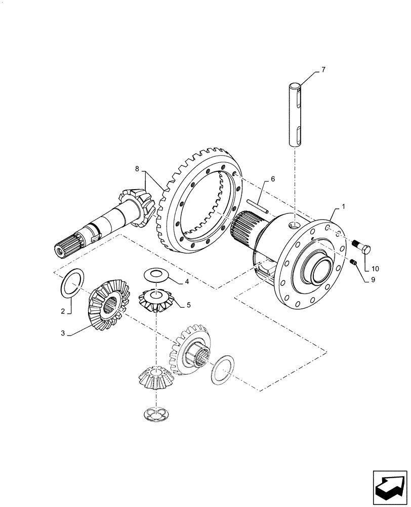 Схема запчастей Case IH MAGNUM 180 - (25.102.AD[02]) - VAR - 429327 - DIFFERENTIAL ASSY - CL 4 (25) - FRONT AXLE SYSTEM