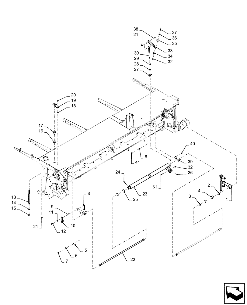 Схема запчастей Case IH DC133 - (60.620.AD) - TENSION ROLL, ASSY (60) - PRODUCT FEEDING