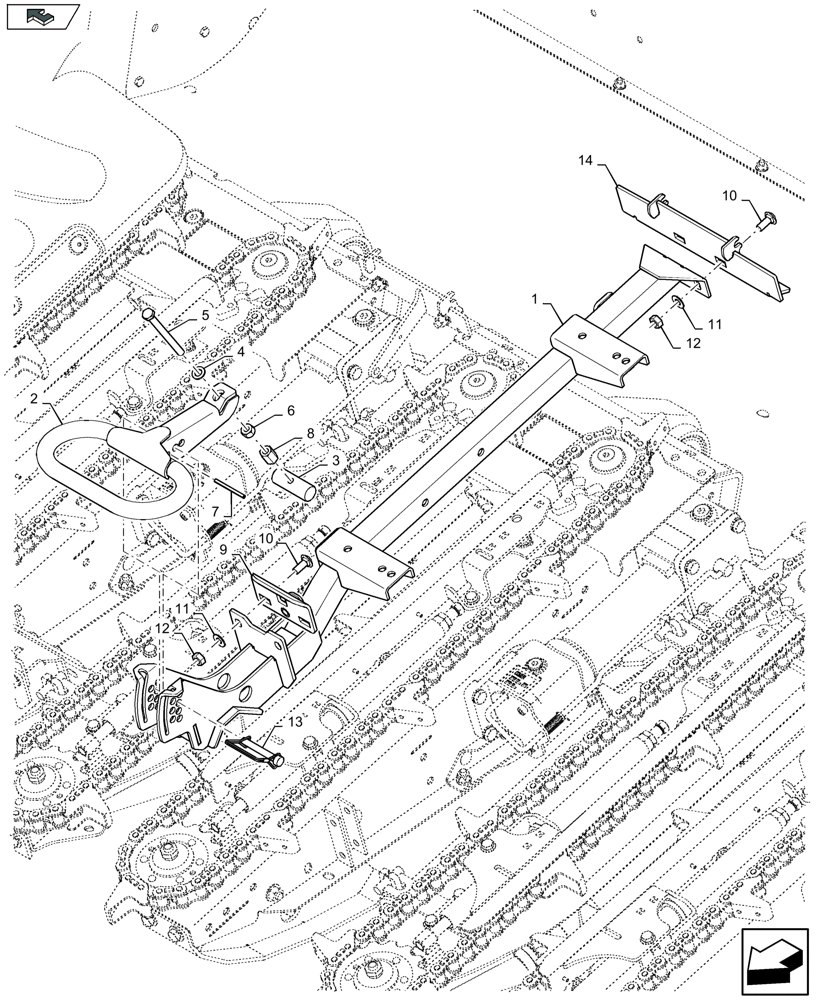 Схема запчастей Case IH 4408F-30 - (58.130.350) - DIVIDER MOUNT FRAME (58) - ATTACHMENTS/HEADERS