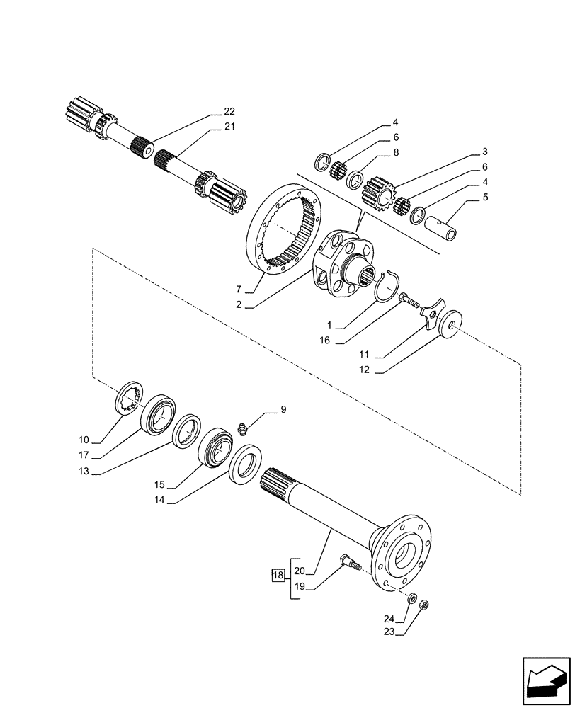Схема запчастей Case IH PUMA 165 CVT - (27.120.AF[01]) - VAR - 391158, 758052, 758053 - FINAL DRIVE, GEAR, CVT (27) - REAR AXLE SYSTEM