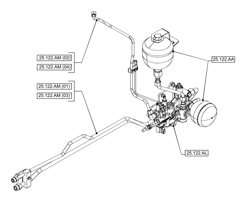 Схема запчастей Case IH PUMA 165 - (00.000.25[05]) - PICTORIAL INDEX - FRONT AXLE SYSTEM (00) - GENERAL & PICTORIAL INDEX