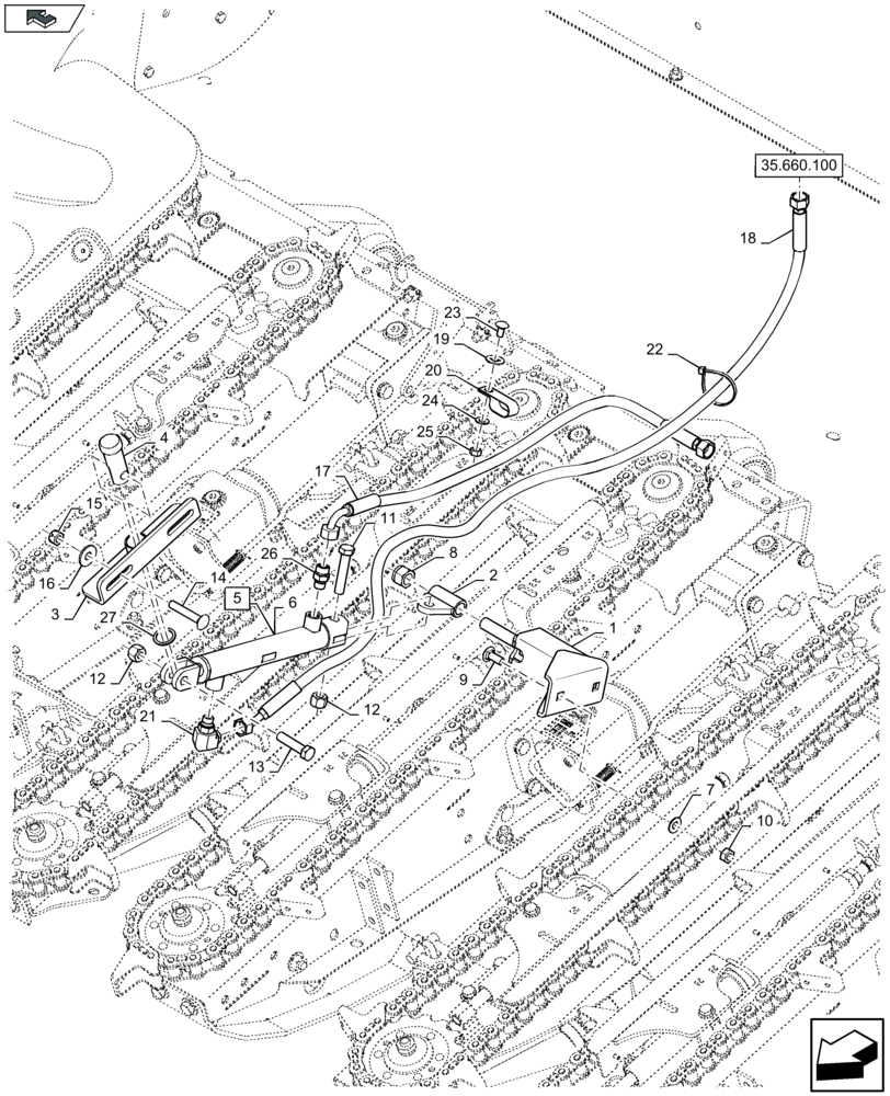 Схема запчастей Case IH 4408F-30 - (35.660.110) - HYDRAULIC CYLINDER FOR ROW UNIT HOOD (35) - HYDRAULIC SYSTEMS