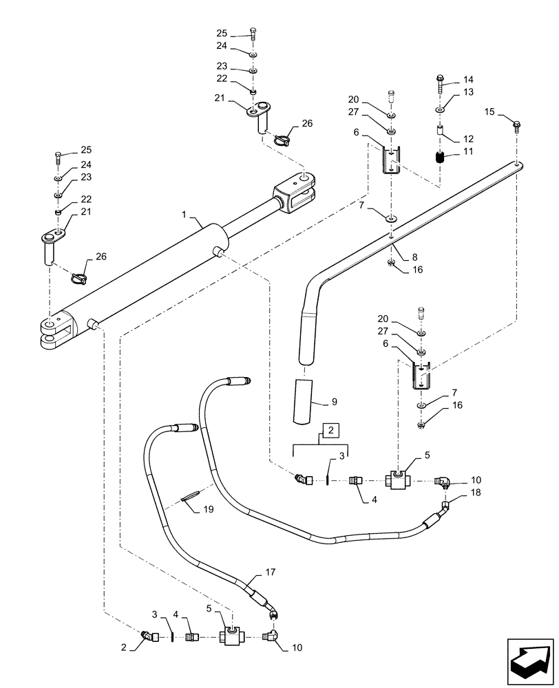 Схема запчастей Case IH DC133 - (35.739.AA) - HYDRAULIC CYLINDER, SWING, LOCK ASSY (35) - HYDRAULIC SYSTEMS