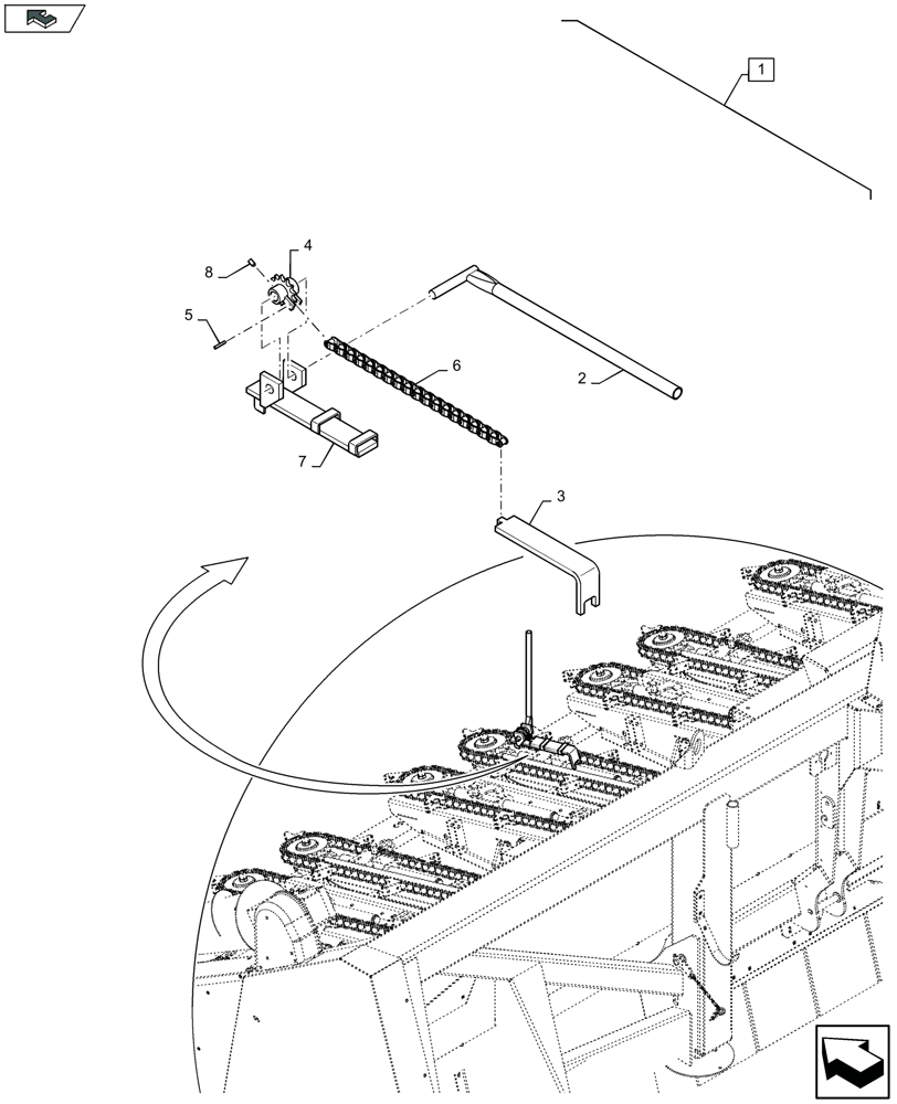 Схема запчастей Case IH 4408F-30 - (88.058.013) - DIA KIT : CHAIN REMOVAL TOOL (88) - ACCESSORIES