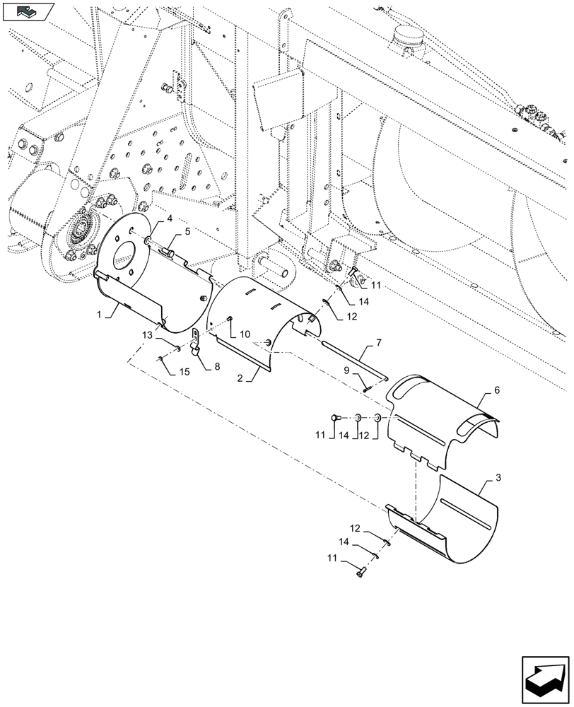 Схема запчастей Case IH 4408F-30 - (58.100.210) - POWER TAKE-OFF SHIELDING (58) - ATTACHMENTS/HEADERS