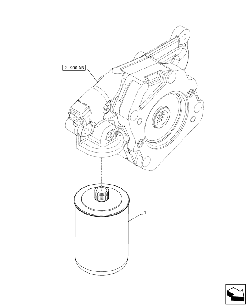 Схема запчастей Case IH FARMLIFT 632 - (21.105.BC) - TRANSMISSION, OIL FILTER (21) - TRANSMISSION