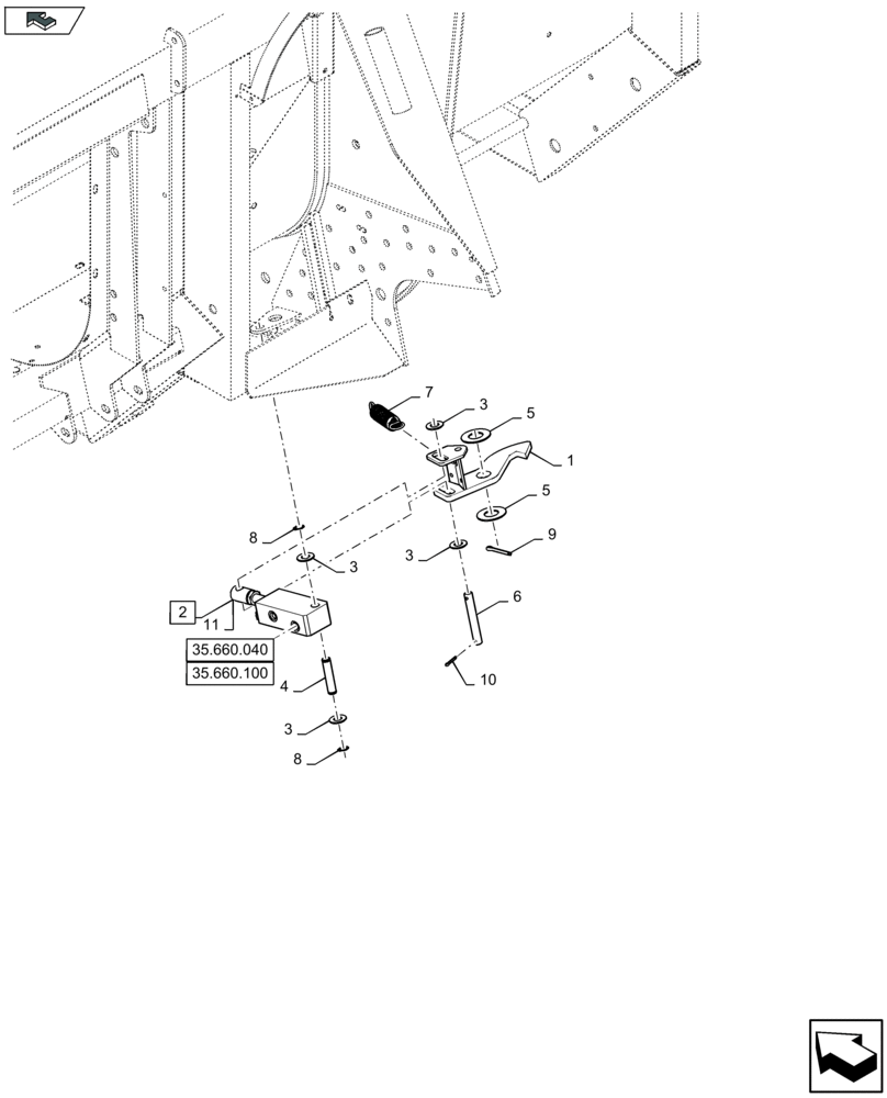 Схема запчастей Case IH 4408F-30 - (35.660.030) - HYDRAULIC LIFT SYSTEM (35) - HYDRAULIC SYSTEMS