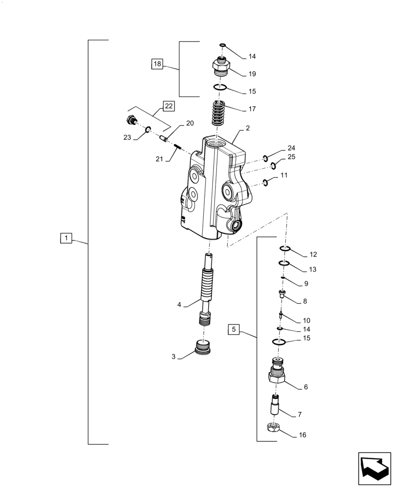 Схема запчастей Case IH MAGNUM 235 - (41.200.BY[01]) - STEERING PRIORITY VALVE - CVT (41) - STEERING
