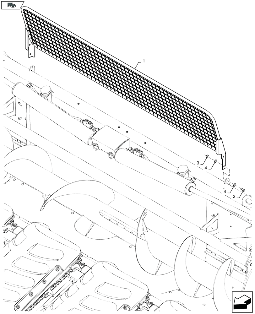 Схема запчастей Case IH 4408F-30 - (58.208.320) - DUSTSCREEN (58) - ATTACHMENTS/HEADERS