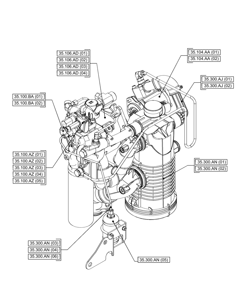 Схема запчастей Case IH PUMA 150 - (35.000.00[01]) - SECTION INDEX - HYDRAULIC SYSTEMS (35) - HYDRAULIC SYSTEMS