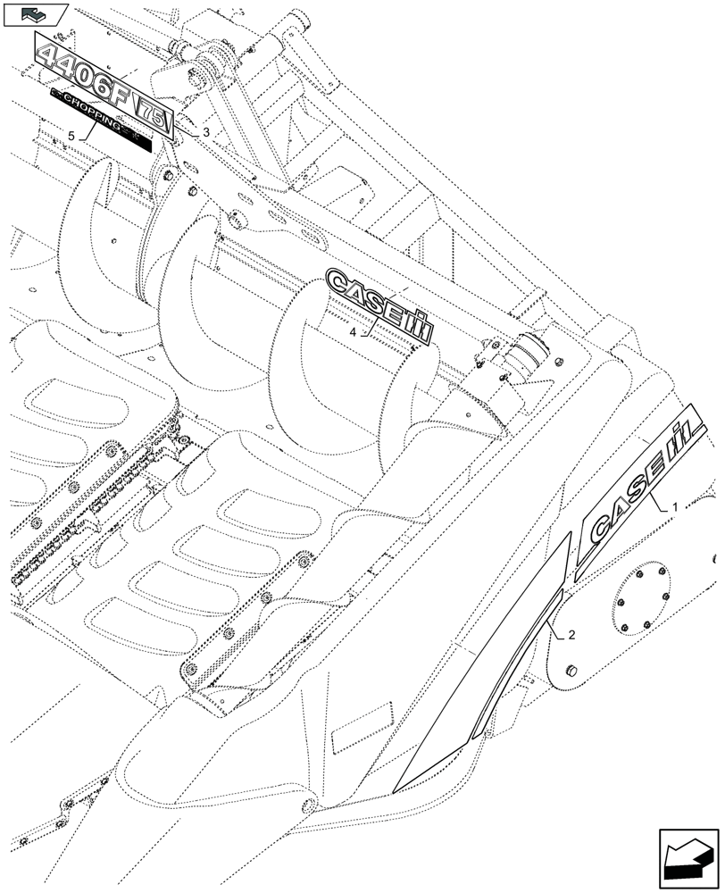 Схема запчастей Case IH 4408F-30 - (90.108.050) - COMMERCIAL DECALS (90) - PLATFORM, CAB, BODYWORK AND DECALS