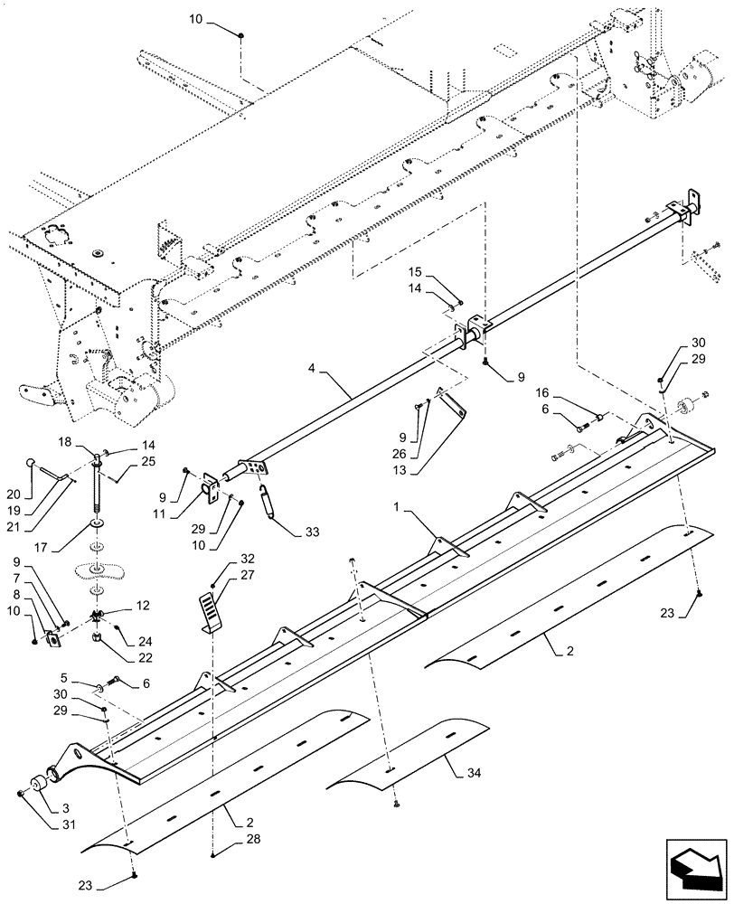Схема запчастей Case IH DC133 - (60.630.AC) - ROTOR, HOOD ASSY, FLAIL (60) - PRODUCT FEEDING