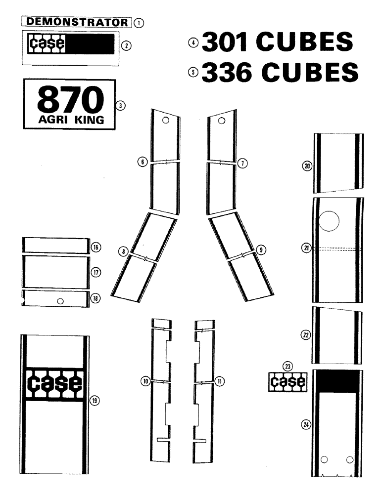 Схема запчастей Case IH 870 - (287C) - DECALS, DEMONSTRATOR, 1ST USED TRACTOR SEIAL NUMBER 8675001 (09) - CHASSIS/ATTACHMENTS