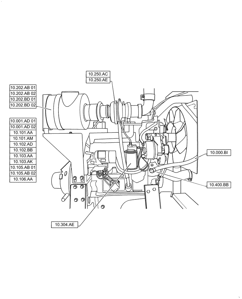 Схема запчастей Case IH RPZ65 - (10.000.00[02]) - SECTION INDEX - ENGINE (10) - ENGINE