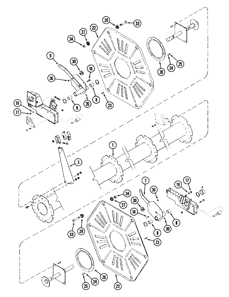 Схема запчастей Case IH 1010 - (9A-22) - 6 BAT REEL, PLASTIC TINES, 22.5, 25.0 AND 30.0 FOOT HEADER (58) - ATTACHMENTS/HEADERS