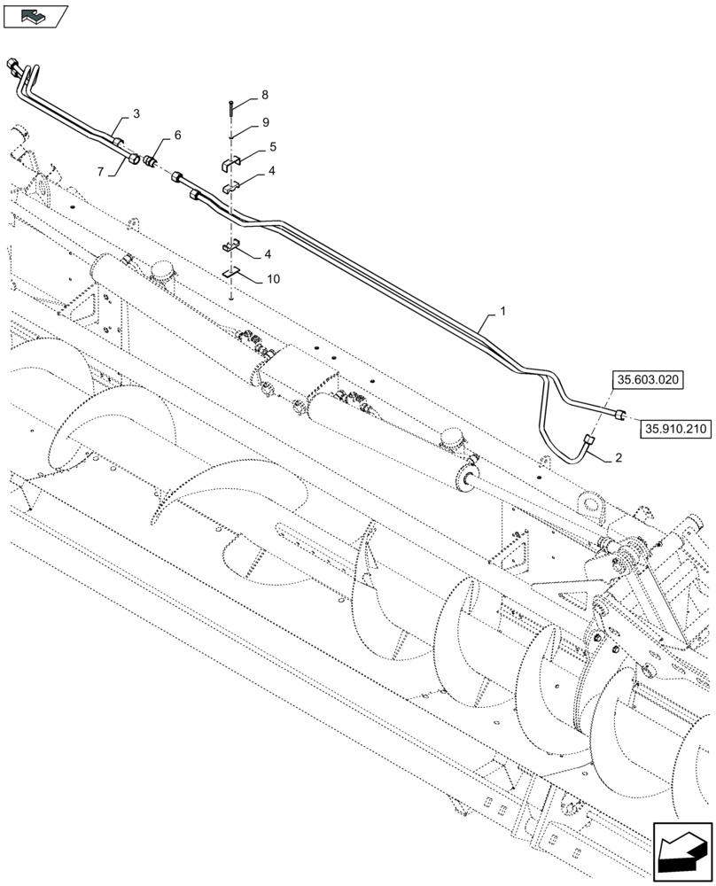Схема запчастей Case IH 4412F-30 - (35.910.220) - HYDRAULIC SIDE DIVIDERS DRIVE (35) - HYDRAULIC SYSTEMS