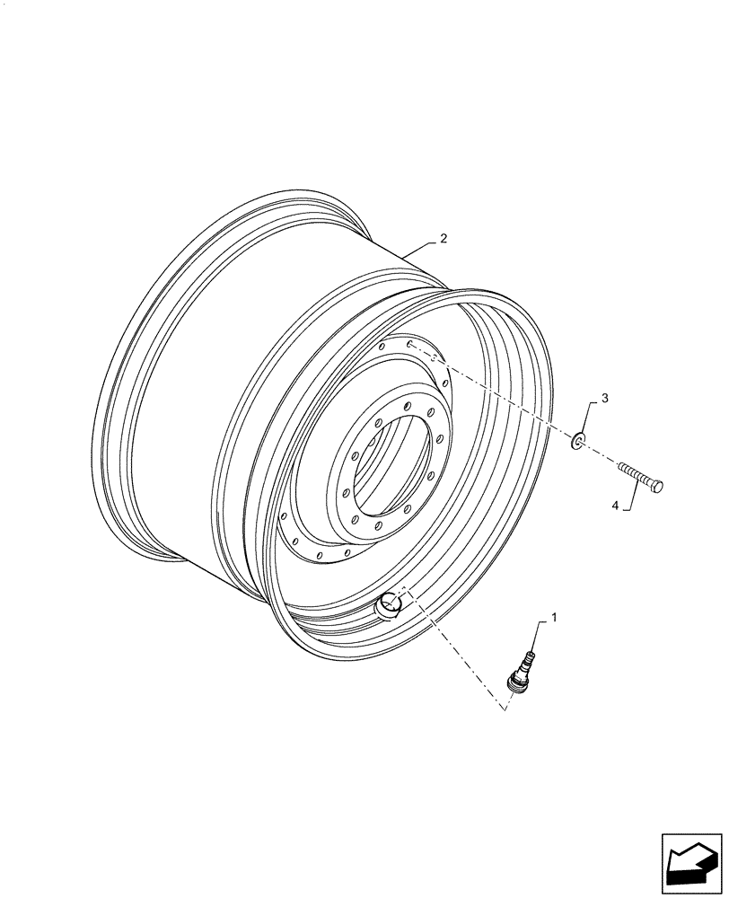 Схема запчастей Case IH STEIGER 540 - (44.511.AE[01]) - SINGLE WHEEL, 500, 540 (44) - WHEELS