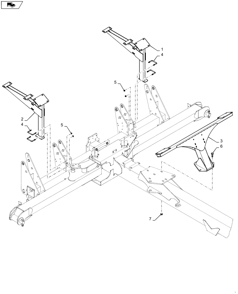 Схема запчастей Case IH 1255 - (39.100.AB[01]) - BULK FILL FRAME LEGS 12 AND 16 ROW (39) - FRAMES AND BALLASTING