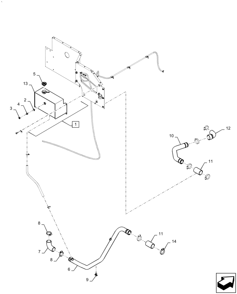 Схема запчастей Case IH AF4088 - (10.400.BH[01]) - DEAERATION SYSTEM (10) - ENGINE