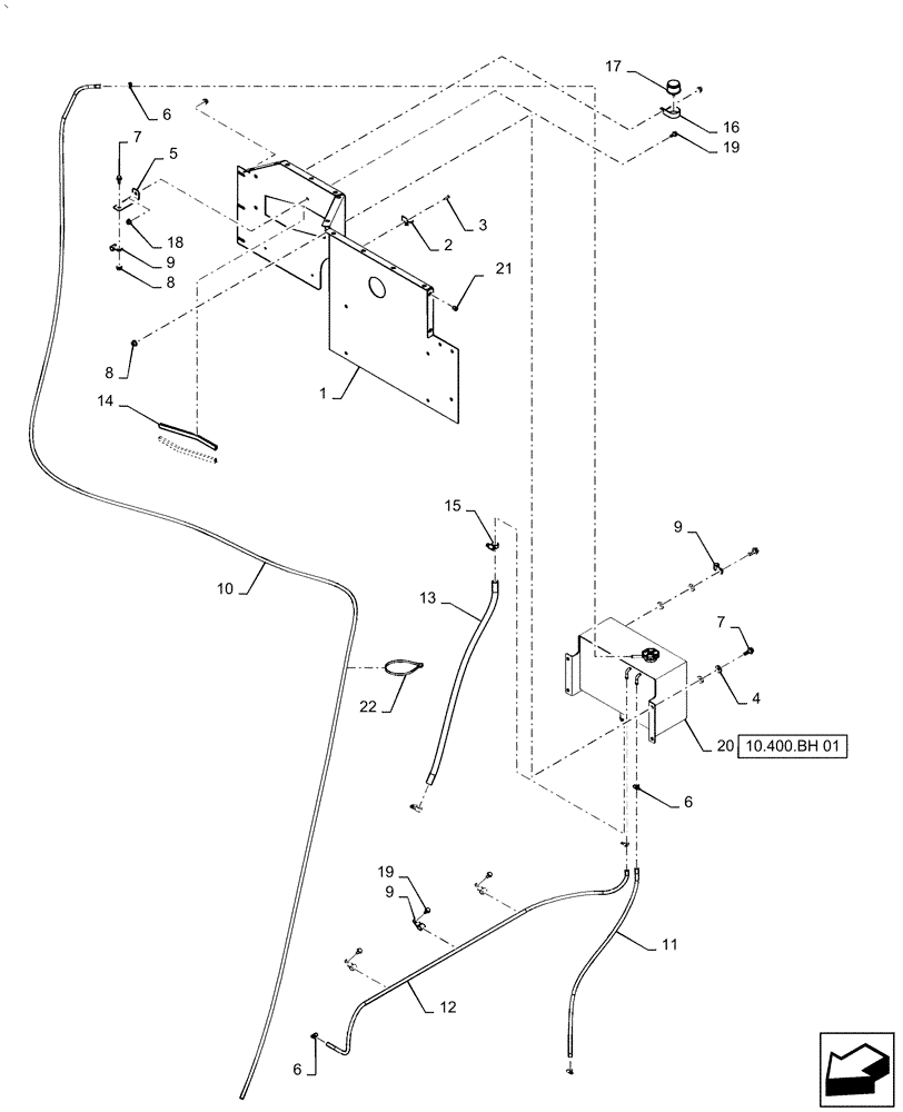 Схема запчастей Case IH AF4088 - (10.400.BH[02]) - BRACKET, DEAERATION SYSTEM (10) - ENGINE