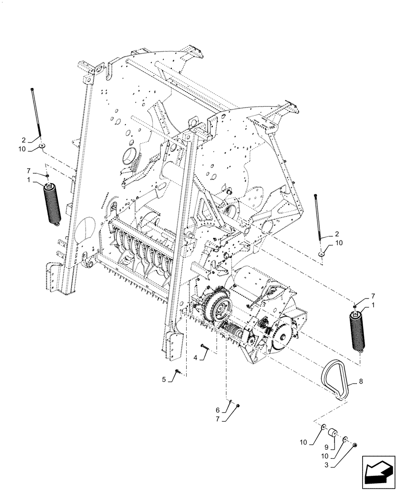 Схема запчастей Case IH RB455 - (60.220.BD [04]) - VAR - 726805 - 1.8M PICKUP, FLOTATION (60) - PRODUCT FEEDING
