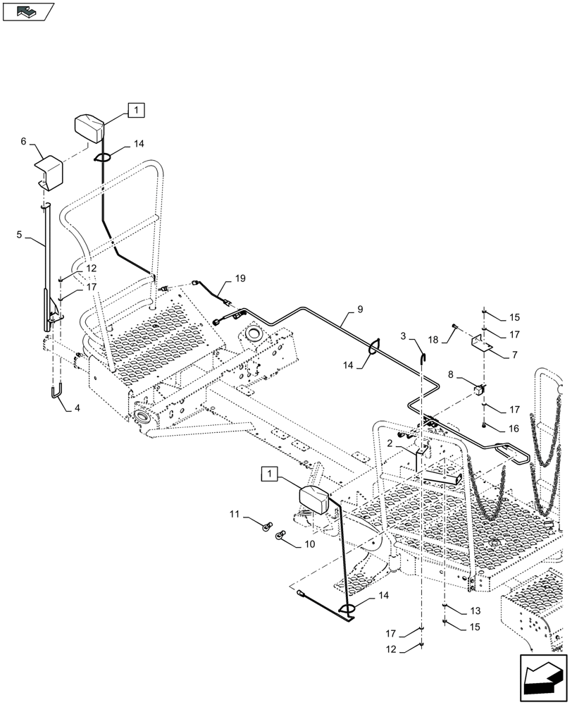 Схема запчастей Case IH 4408F-30 - (55.404.030) - LIGHT KIT FOR AXIAL FLOW FLAGSHIP COMBINES - C669 (55) - ELECTRICAL SYSTEMS