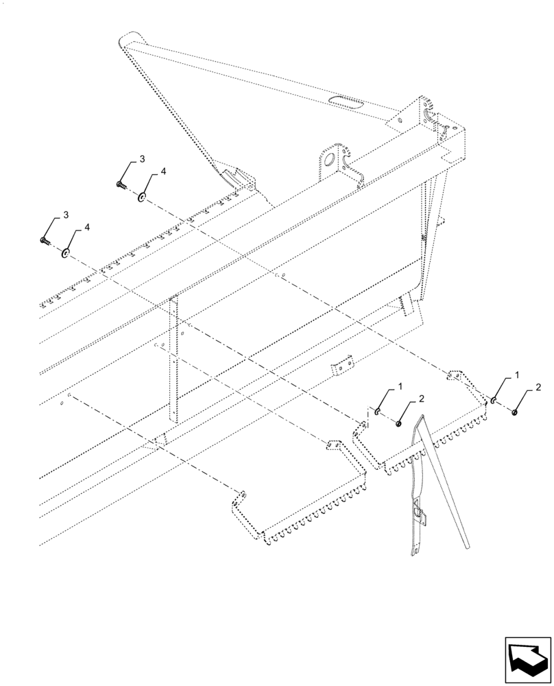 Схема запчастей Case IH 2060-17 - (58.130.AI[03]) - STORING SPACE, 17FT AND 20FT (58) - ATTACHMENTS/HEADERS