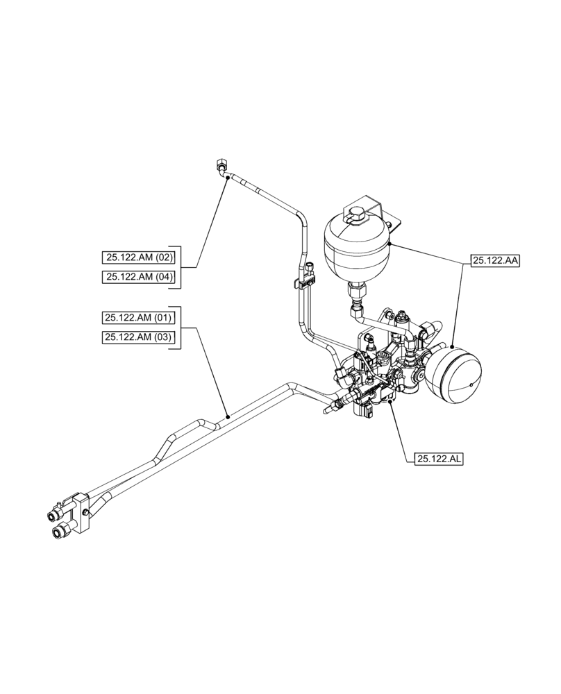 Схема запчастей Case IH PUMA 150 CVT - (25.000.00[05]) - SECTION INDEX - FRONT AXLE SYSTEM (25) - FRONT AXLE SYSTEM