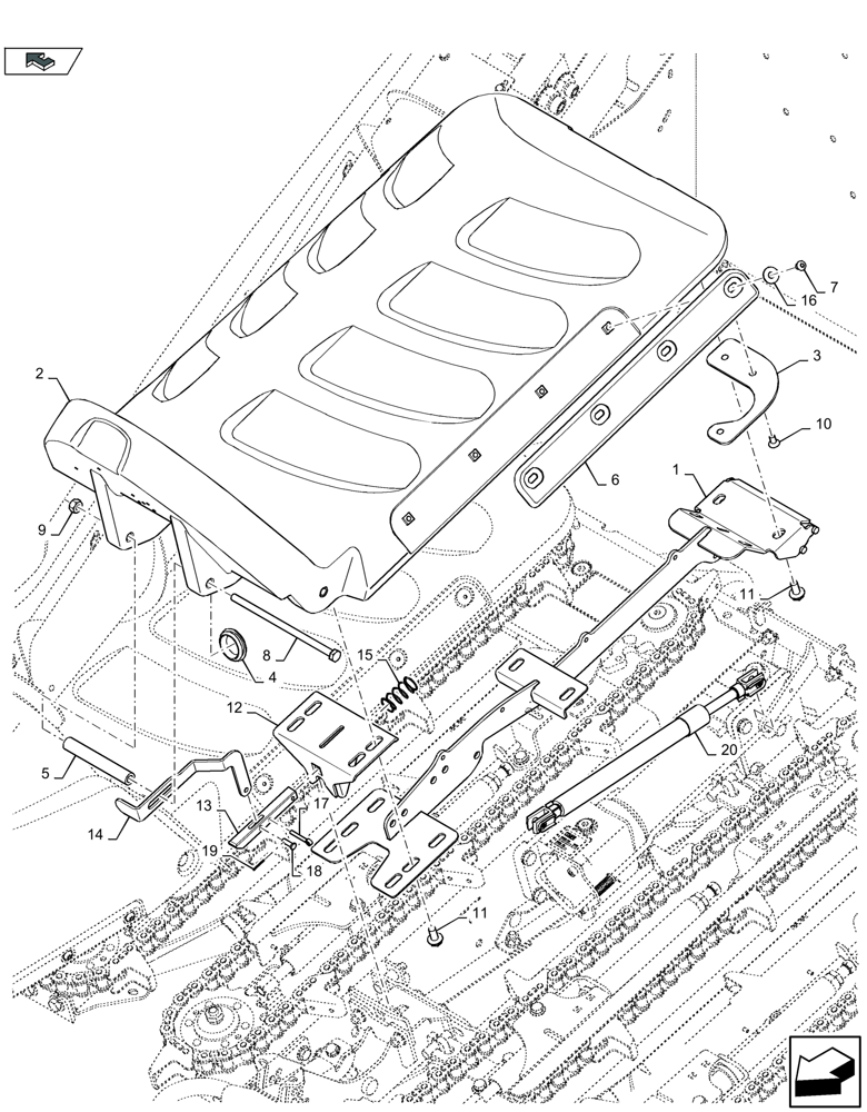 Схема запчастей Case IH 4408F-30 - (58.208.220) - ROW UNIT HOOD (58) - ATTACHMENTS/HEADERS