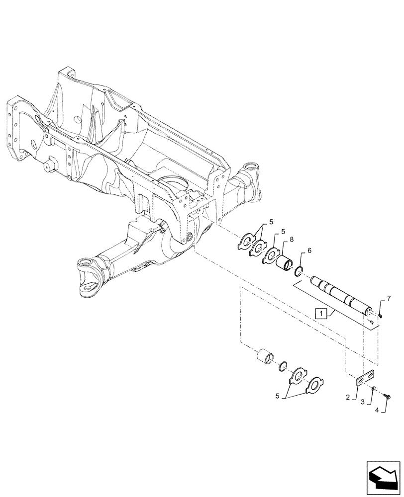Схема запчастей Case IH MAGNUM 3154 - (25.100.AB[01]) - FRONT AXLE MOUNTING PARTS, NON-SUSPENDED AXLE (25) - FRONT AXLE SYSTEM