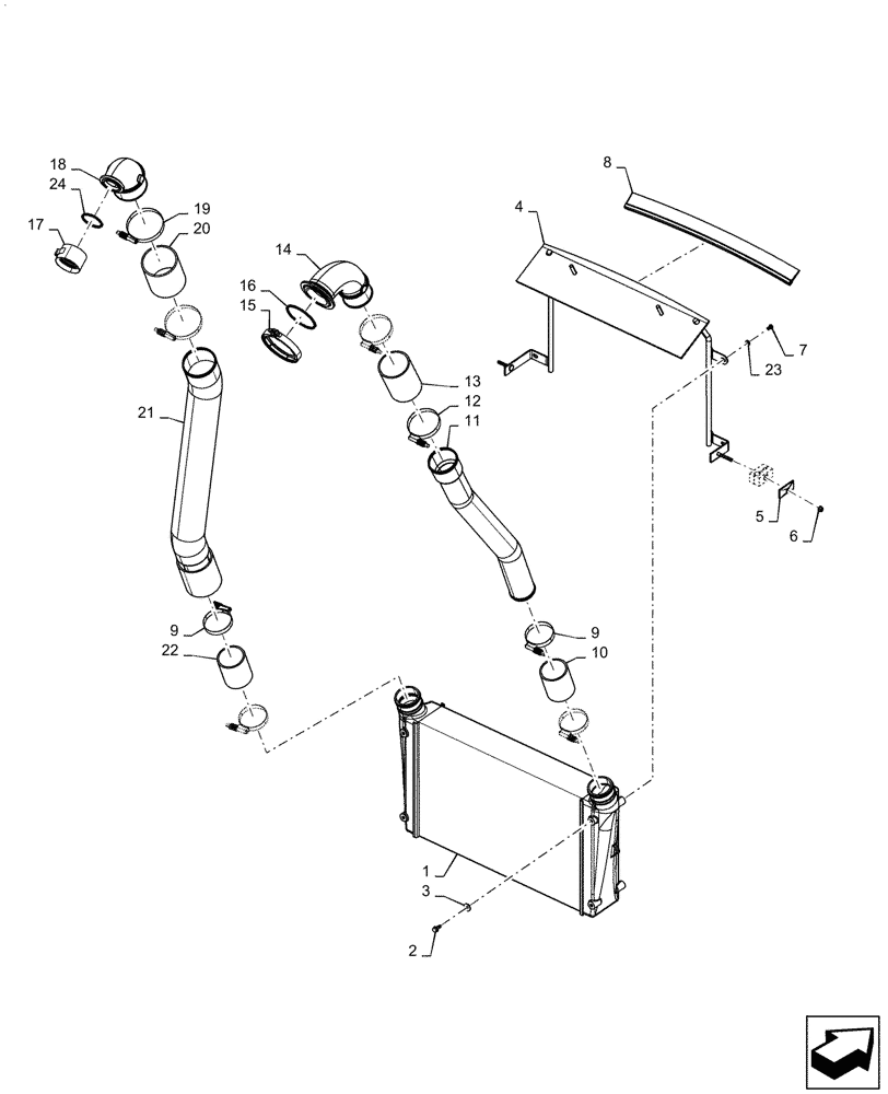 Схема запчастей Case IH MAGNUM 310 - (10.310.AA[01]) - AFTERCOOLER BSN ZGRF02074 (10) - ENGINE