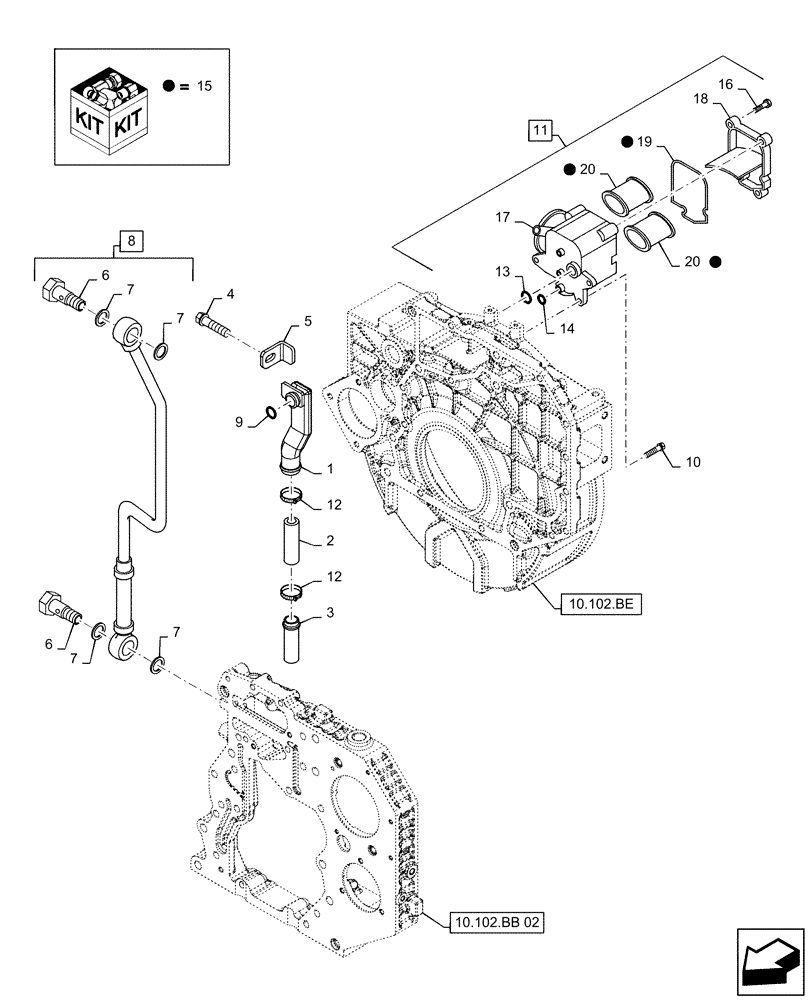 Схема запчастей Case IH 120A - (10.304.AP) - ENGINE BREATHER (10) - ENGINE