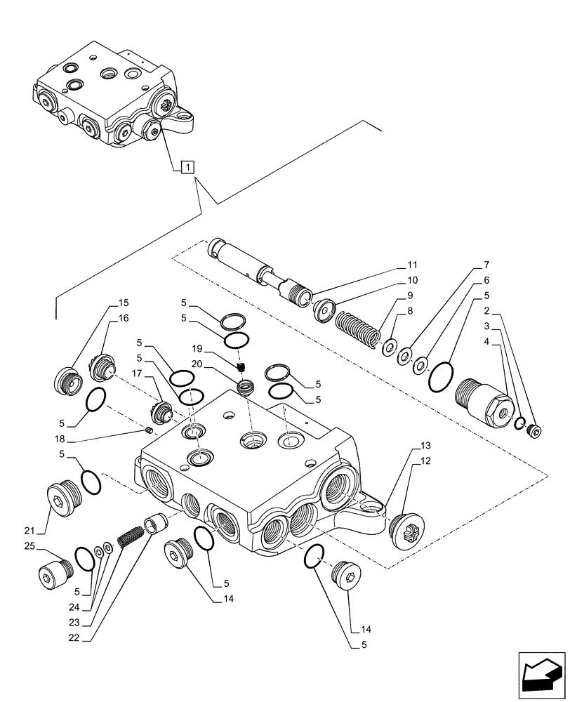 Схема запчастей Case IH PUMA 150 - (35.204.BE[19]) - VAR - 391163, 391165, 758057, 758058, 758059, 758060 - CONTROL VALVE SECTION, COMPONENTS (35) - HYDRAULIC SYSTEMS