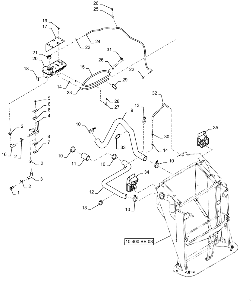 Схема запчастей Case IH MAGNUM 280 - (10.400.BE[04]) - RADIATOR & RELATED PARTS, HIGH PRESSURE (10) - ENGINE