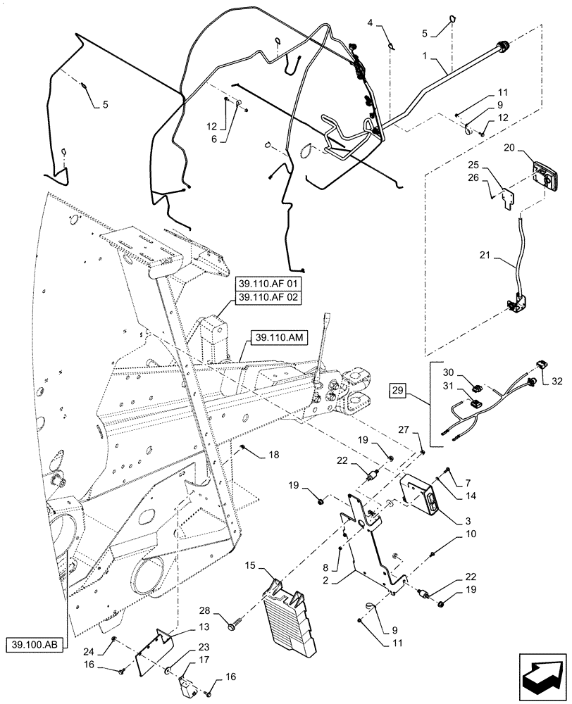 Схема запчастей Case IH RB455 - (55.640.AB[02]) - VAR - 726966 - DELUXE WRAPPER, ELECTRONIC CONTROLS (55) - ELECTRICAL SYSTEMS