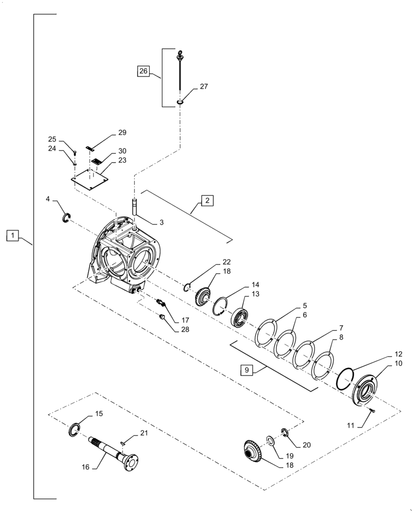 Схема запчастей Case IH AF4088 - (14.100.AP[01]) - PTO GEAR BOX ASSY (14) - MAIN GEARBOX & DRIVE