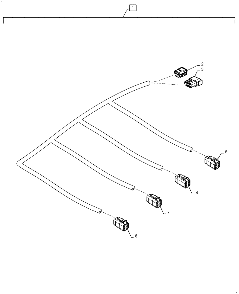 Схема запчастей Case IH 1255 - (55.100.AA[13]) - LH, HARNESS ASSY, SEED SENSOR, 12 ROW WING (55) - ELECTRICAL SYSTEMS