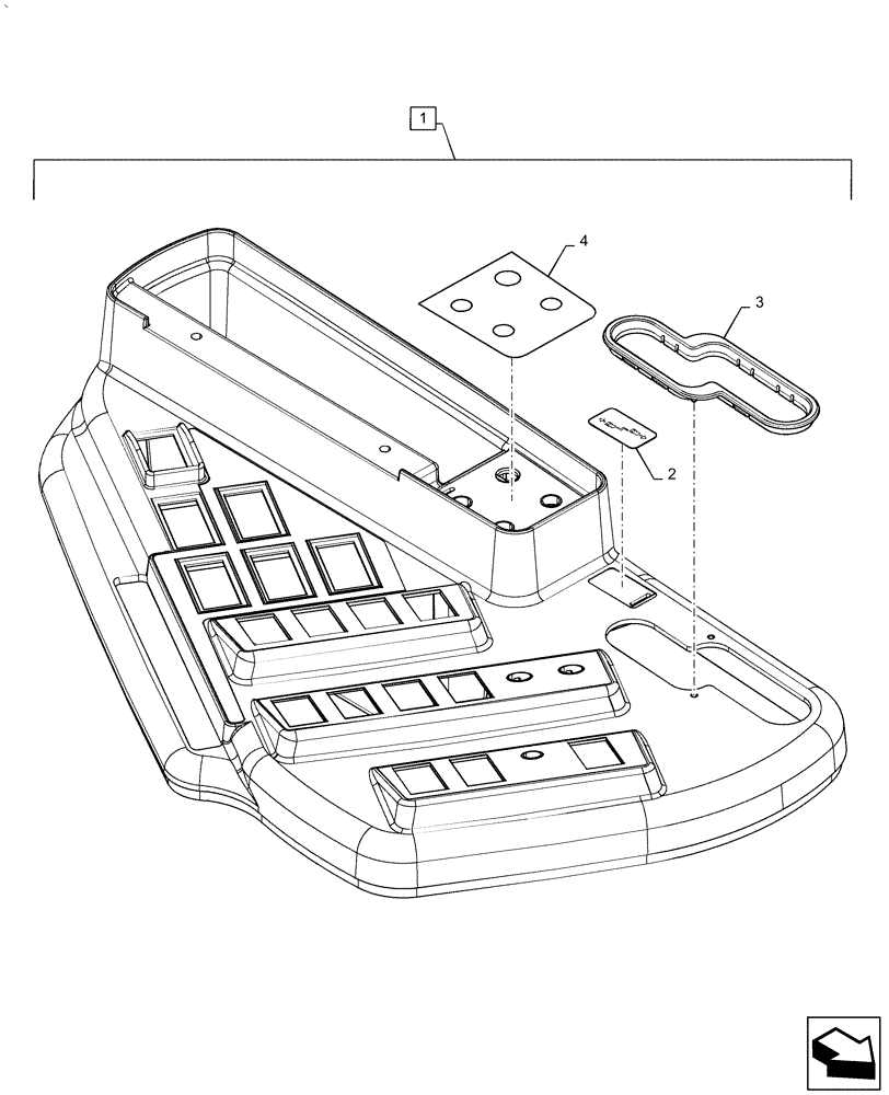 Схема запчастей Case IH AF4088 - (90.160.BL[05]) - CAB, CONSOLE, RH, HEATER, AIR CONDITIONER (90) - PLATFORM, CAB, BODYWORK AND DECALS